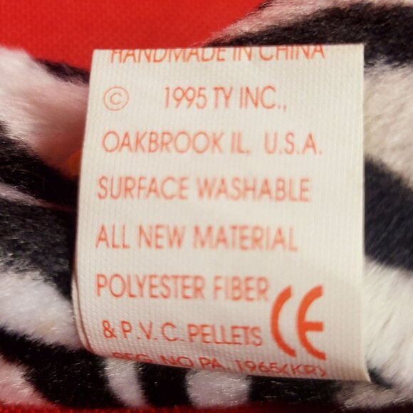 Ziggy The Zebra Beanie Babies Ty 1995 Animal Plush - Picture 10 of 13